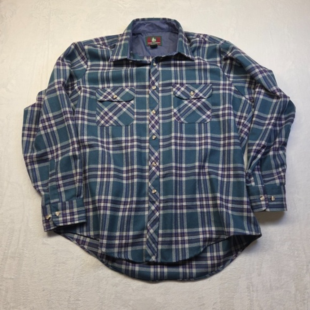 VTG High Sierra Mervyn's Shirt Mens XL Blue Plaid Quilted Flannel 90s‎ EUC